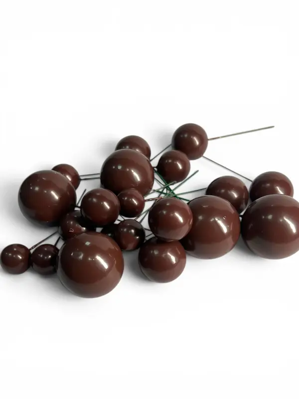 Toppers de esferas decorativas — Marrón