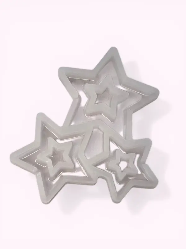 Molde de silicón para chupetas — Estrellas dobles de 5 puntas