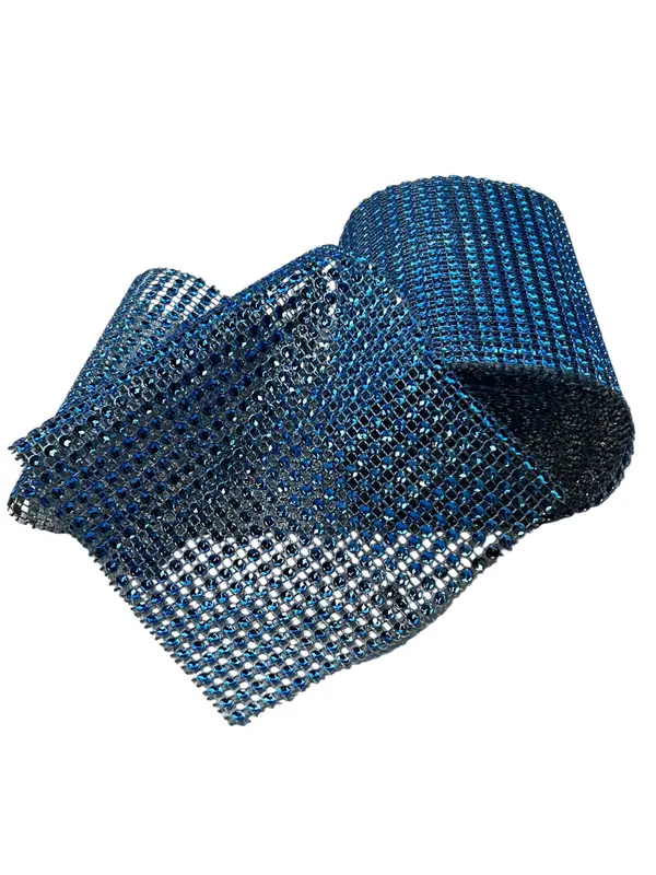 Cinta de strass de 4 filas — Azul
