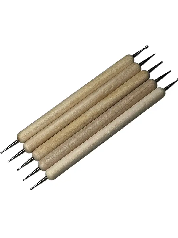 Set de piezas de modelar con punta de metal — Mango de madera