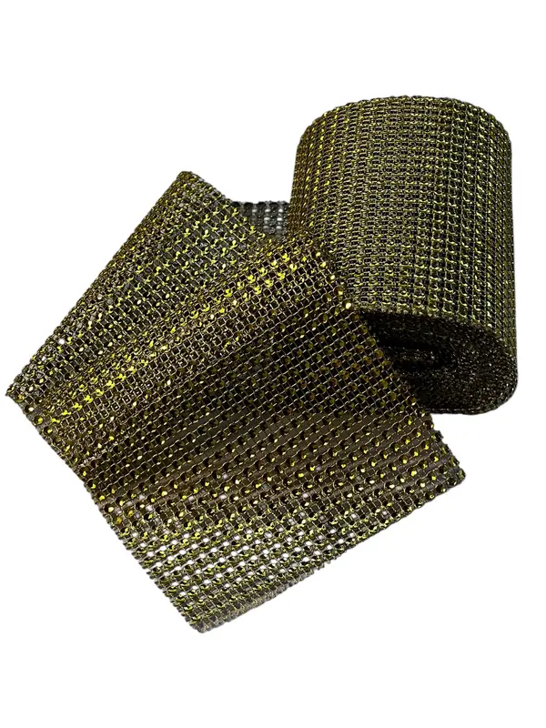 Cinta de strass de 4 filas — Dorado opaco