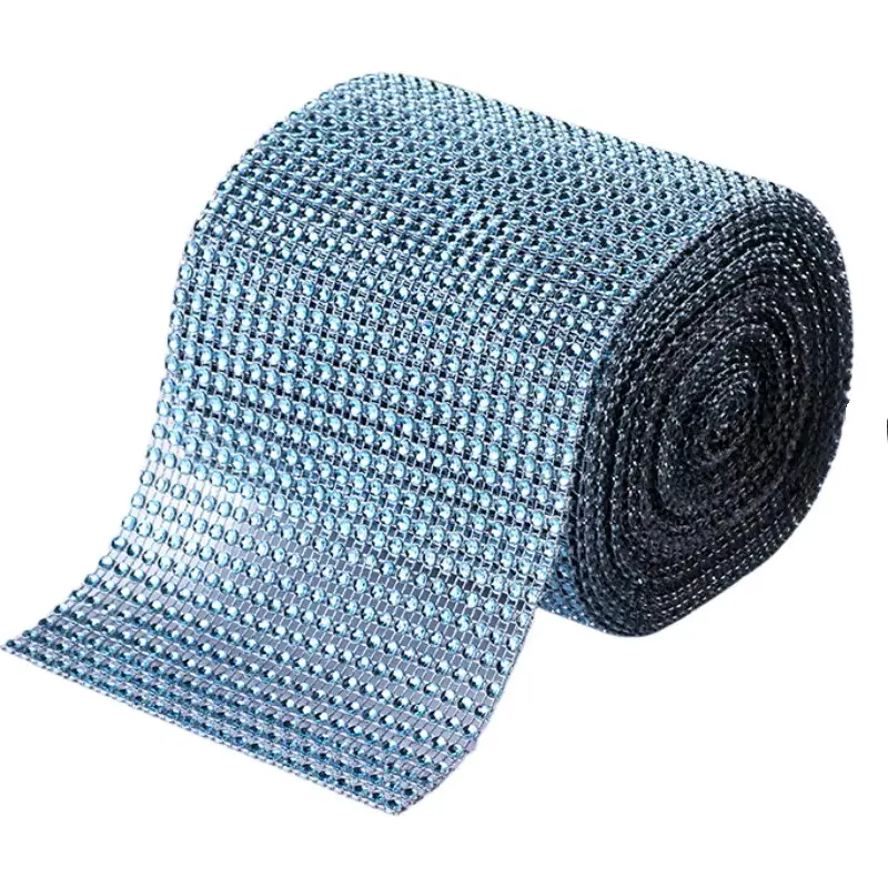 Cinta de strass de 4 filas — Azul claro