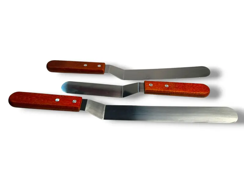 Espátula de acero inoxidable con mango de madera — IN16-5