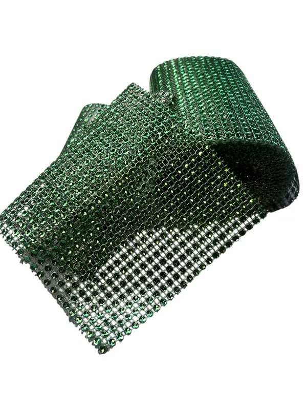 Cinta de strass de 4 filas — Verde