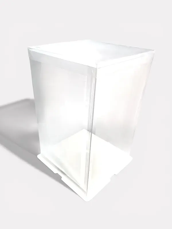 Caja alta de acetato para tortas — 18x18x16cm