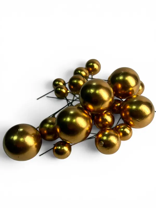 Toppers de esferas decorativas — Dorado