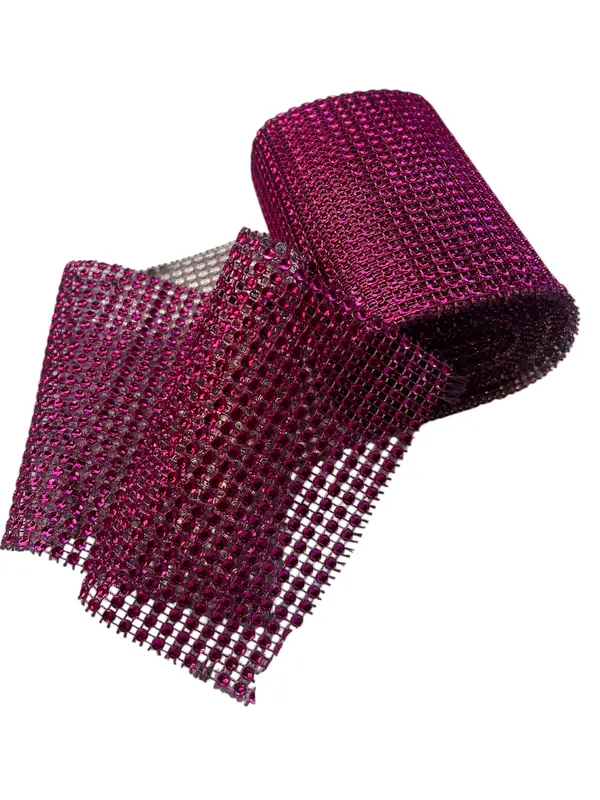 Cinta de strass de 4 filas — Magenta