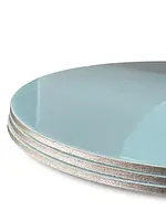 Base azul de 3mm de grosor con borde plateado