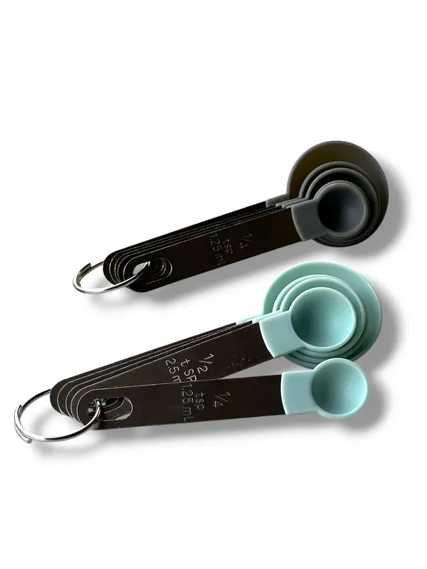 Cucharas de medir de plástico con mango de acero inoxidable