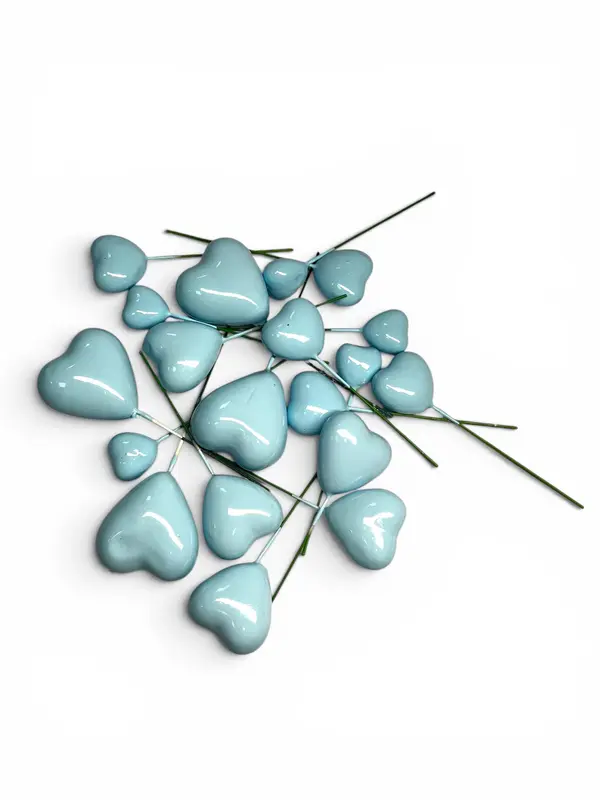 Toppers de corazones decorativos — Azul