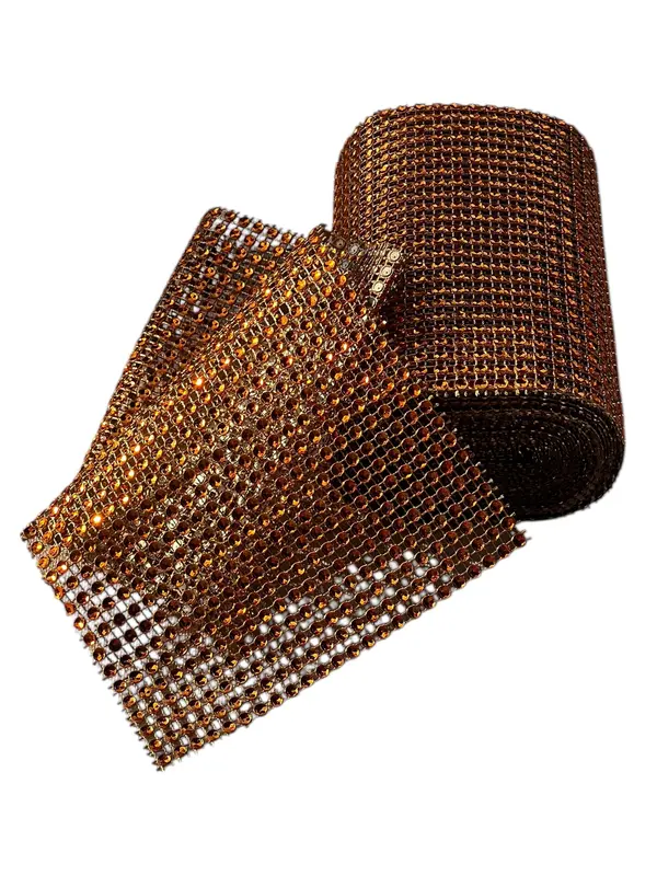 Cinta de strass de 4 filas — Naranja