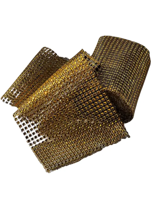 Cinta de strass de 4 filas — Bronce
