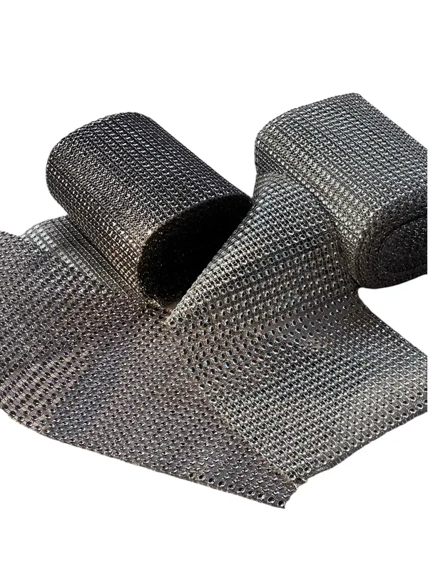 Cinta de strass de 6 filas — Gris