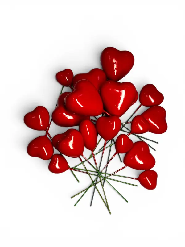 Toppers de corazones decorativos — Rojo