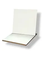 Base blanca cuadrada de 5mm de grosor con borde bronce