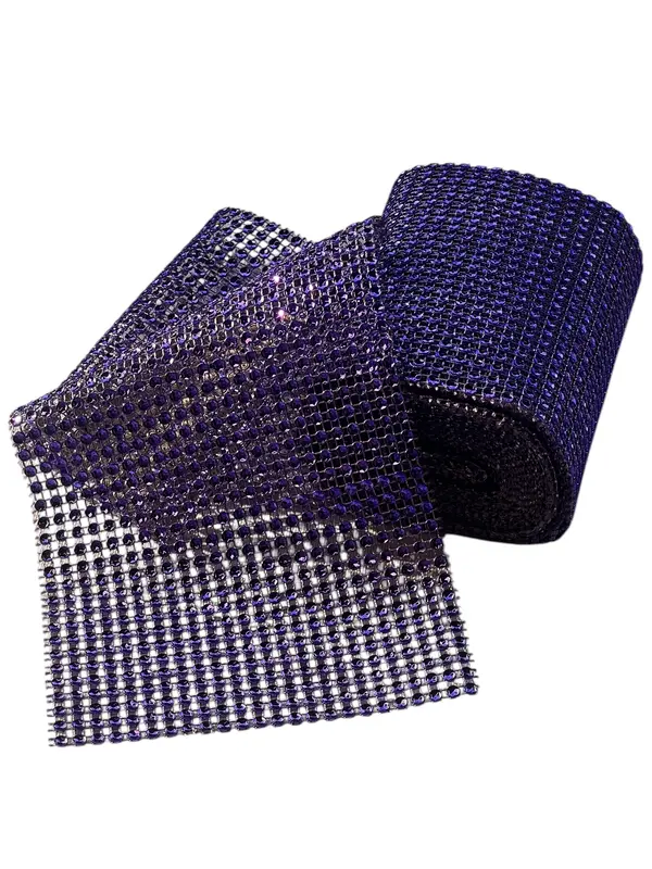 Cinta de strass de 4 filas — Morado oscuro